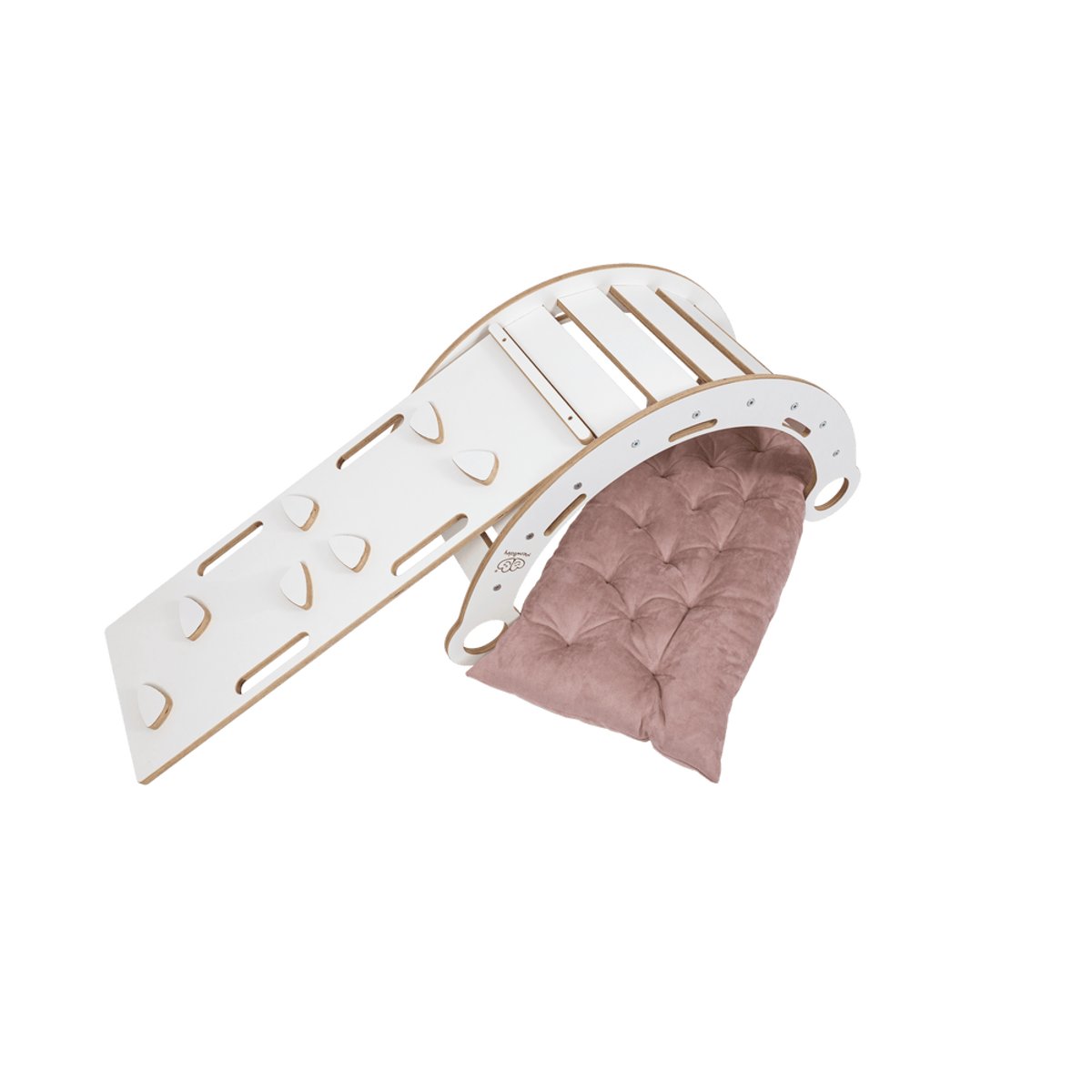 Arche Rocker d’éveil avec rampe sans coussin rocker blanc avec coussin rose, MEOW BABY