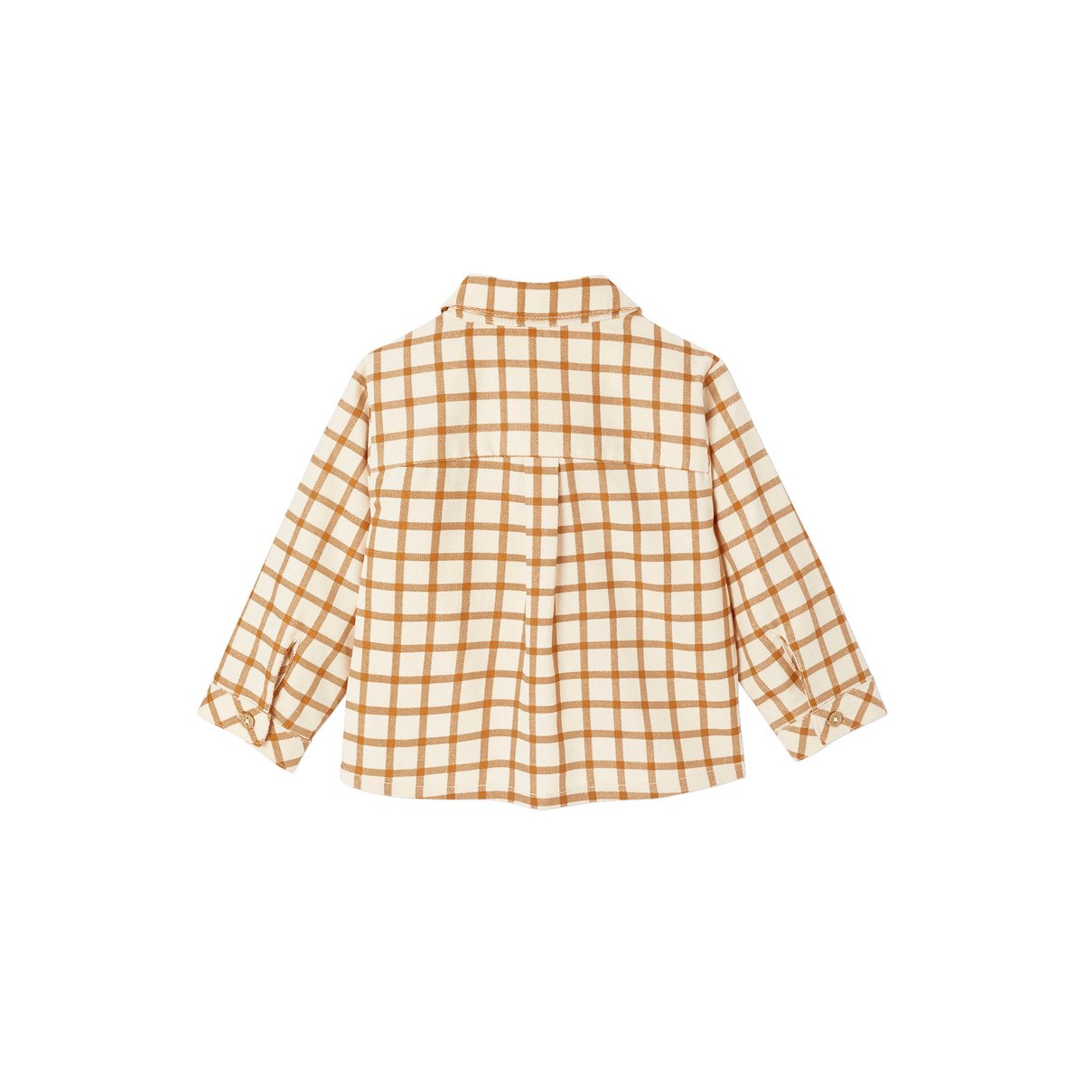 Chemise bébé vichy en velours caramel, VERTBAUDET