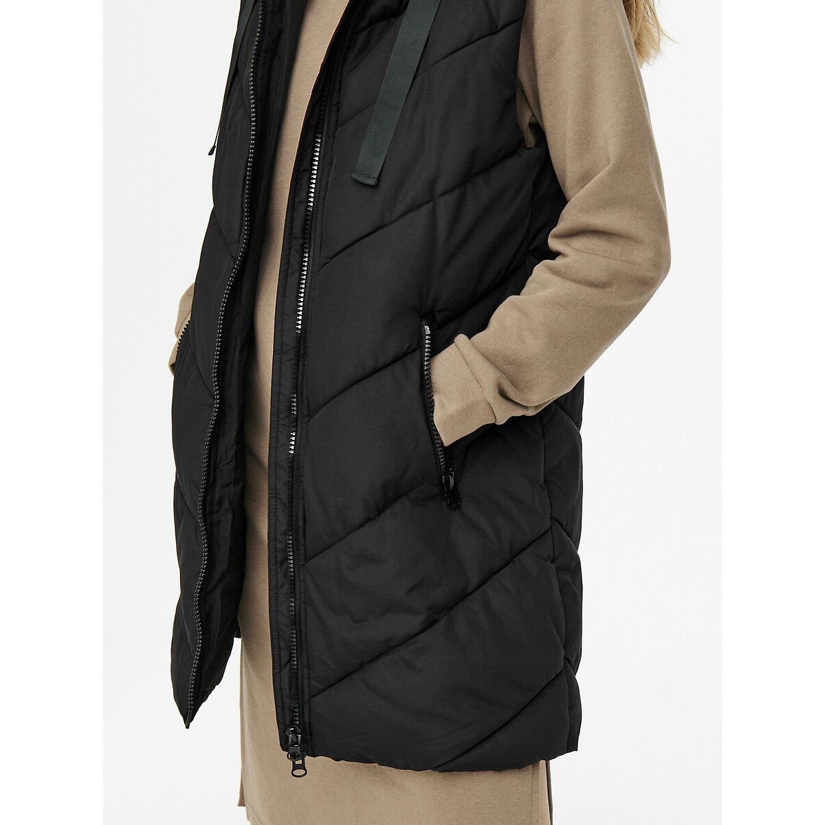 Piumino media lunghezza con chiusura a zip, mezza stagione nero , JDY