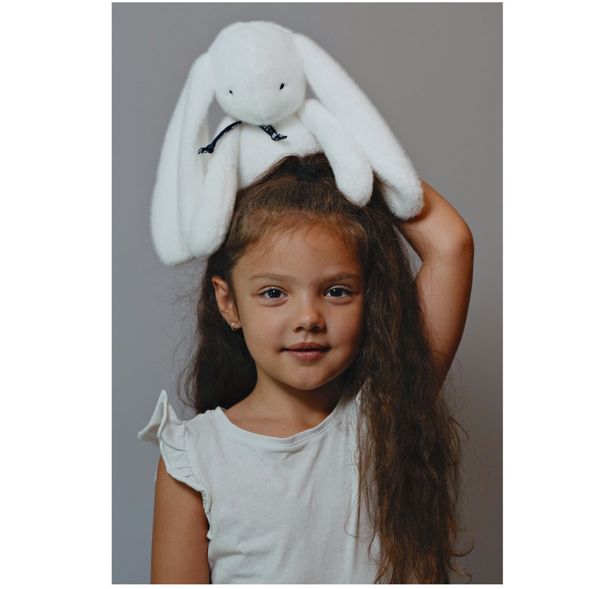 Peluche Lapin MELOE 37 cm blanc, MAILOU TRADITION