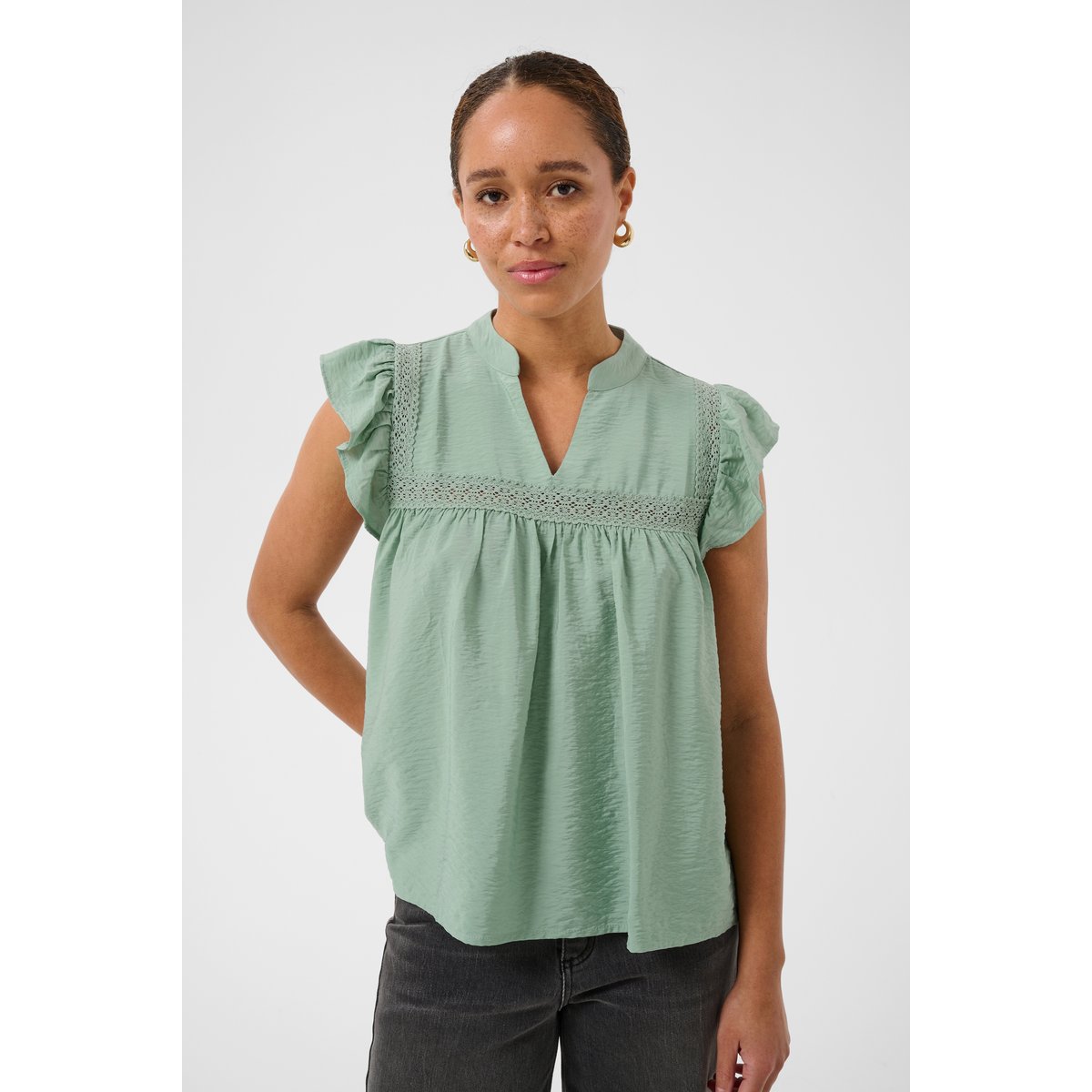 Blouse à manches courtes vert jadeite, KAFFE