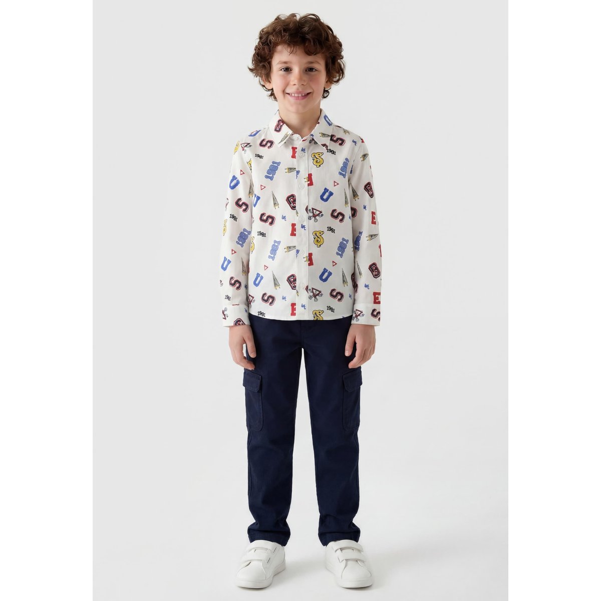 Chemise Imprimée blanc multi, GUESS KIDS