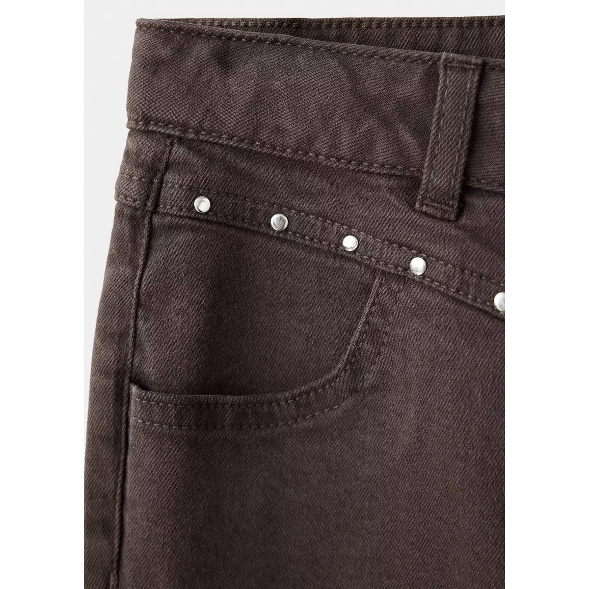 Jean droit clouté chocolat, MANGO KIDS
