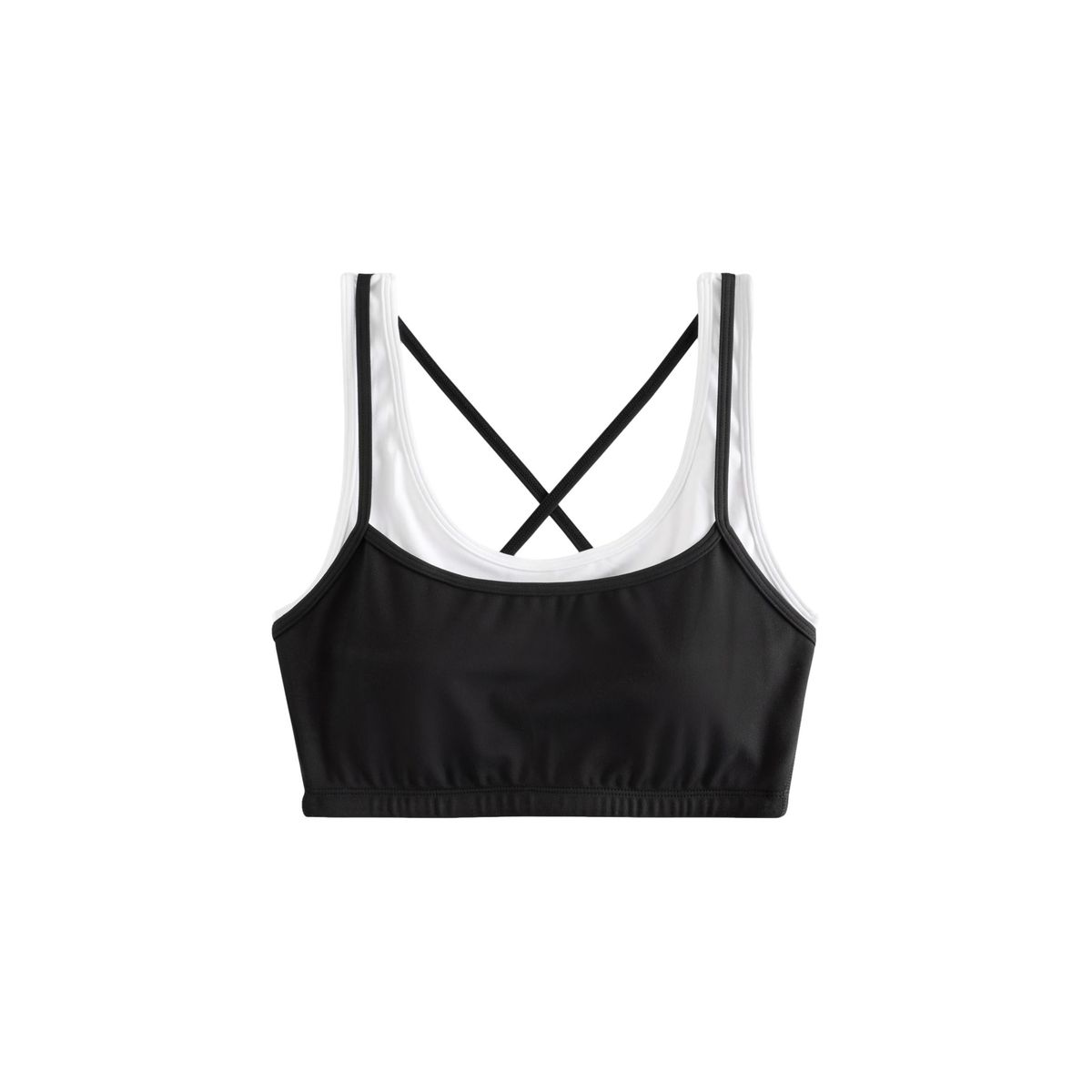 Soutien-gorge sport superposé à dos croisé noir, NEXT