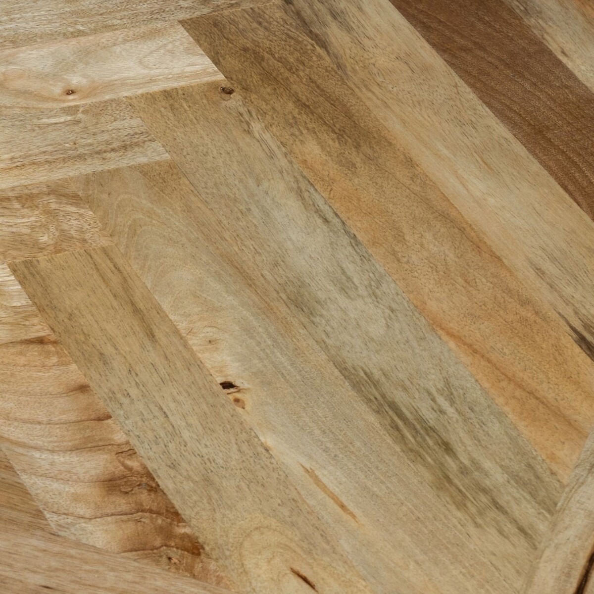 Beau Herringbone Parquet Mango Wood Side Table wood, ÉDITÉ