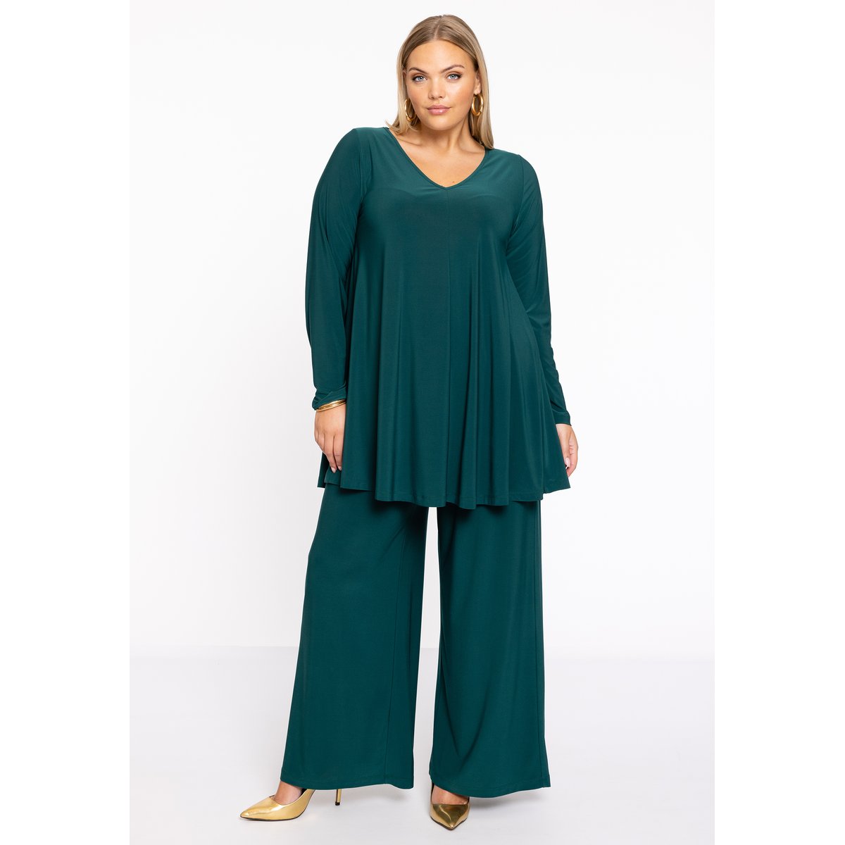 Tunique avec manches longues vert foncé, YOEK
