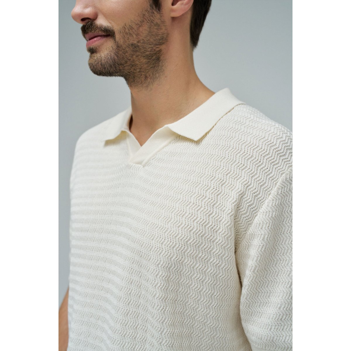 POLO EN MAILLE TRICOTÉE beige, SALSA JEANS