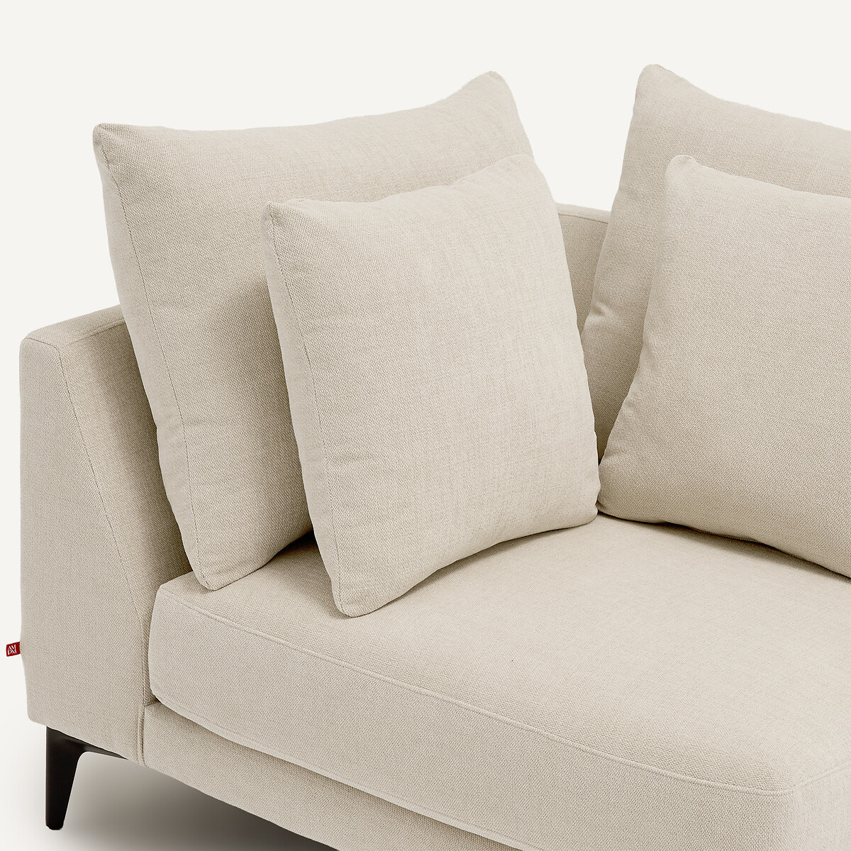 Canapé d'angle en polyester natté, MODERNISTE ivoire, EMMANUEL GALLINA X AM.PM