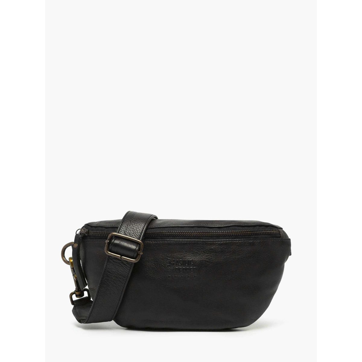 Sac banane Cow cuir black, BASILIC PEPPER