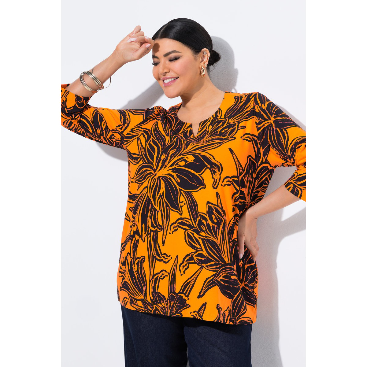 T-shirt motif feuilles clementis, ULLA POPKEN