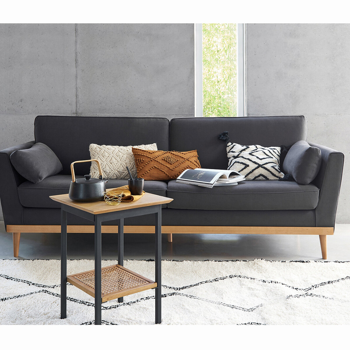 Sofa Tasie, 3- oder 4-Sitzer, Samt senfgelb, LA REDOUTE INTERIEURS