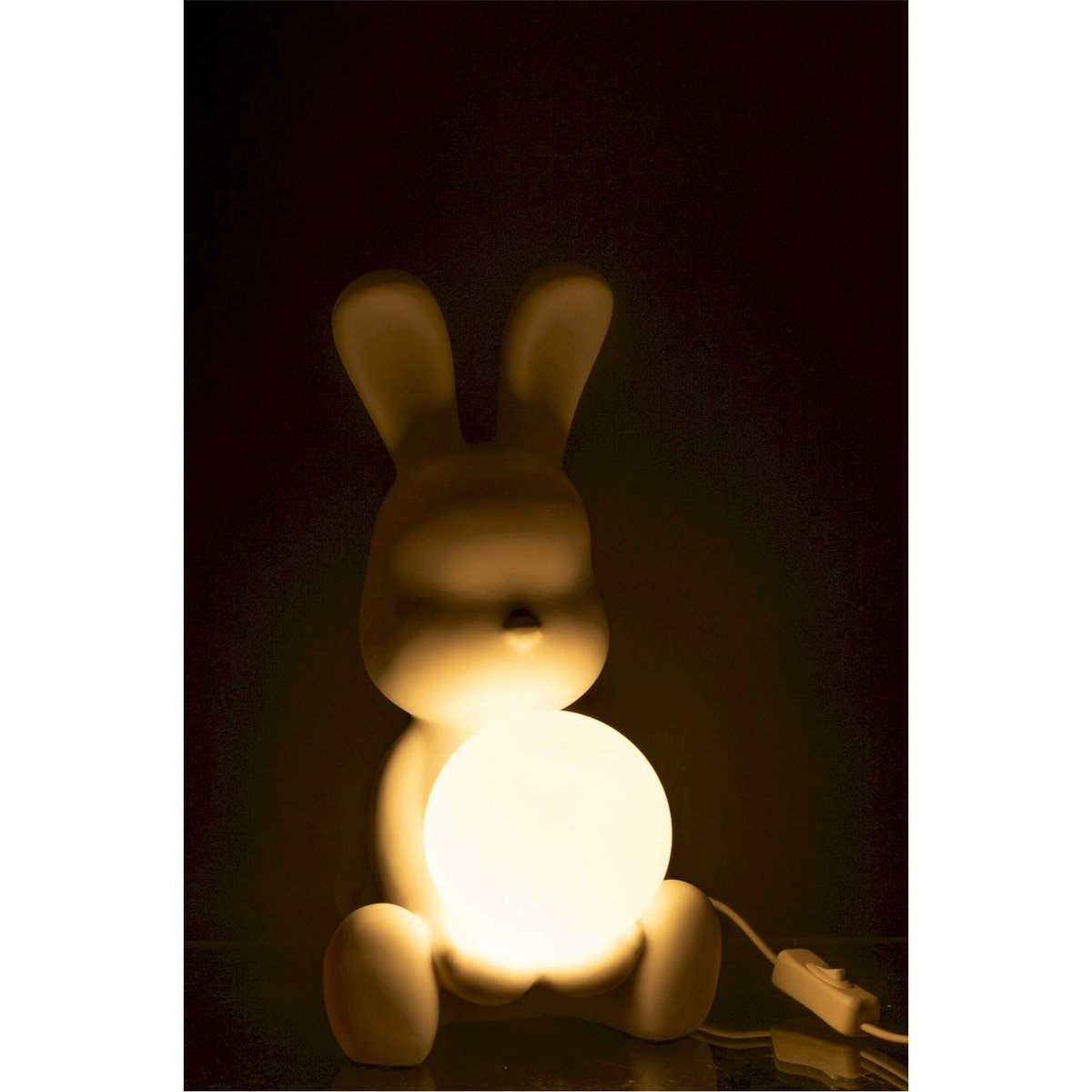 Lampe de table lapin en résine blanc, RECOLLECTION