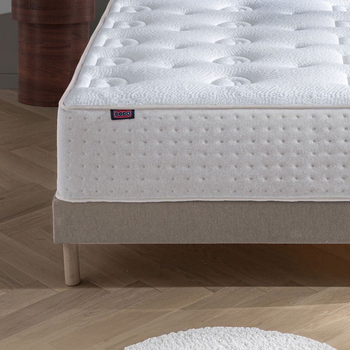Ensemble - Matelas ferme + sommier + Tête de lit Blanc/Beige LE VERITABLE blanc, beige, DODO
