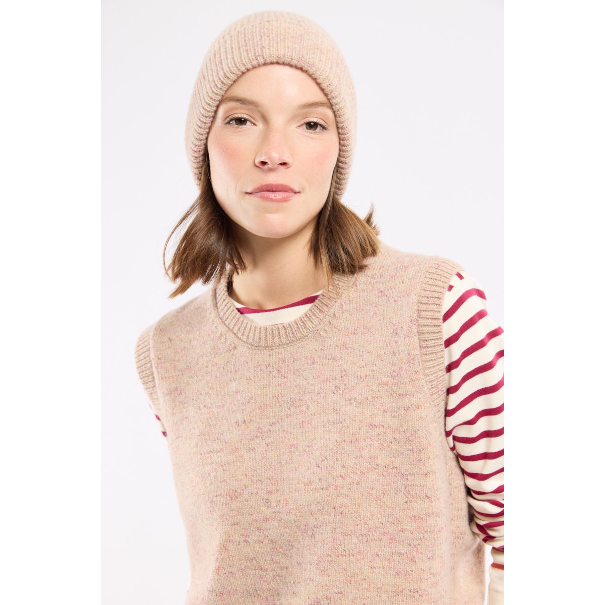 Pull sans manche Héritage - laine irish cream print, ARMOR-LUX