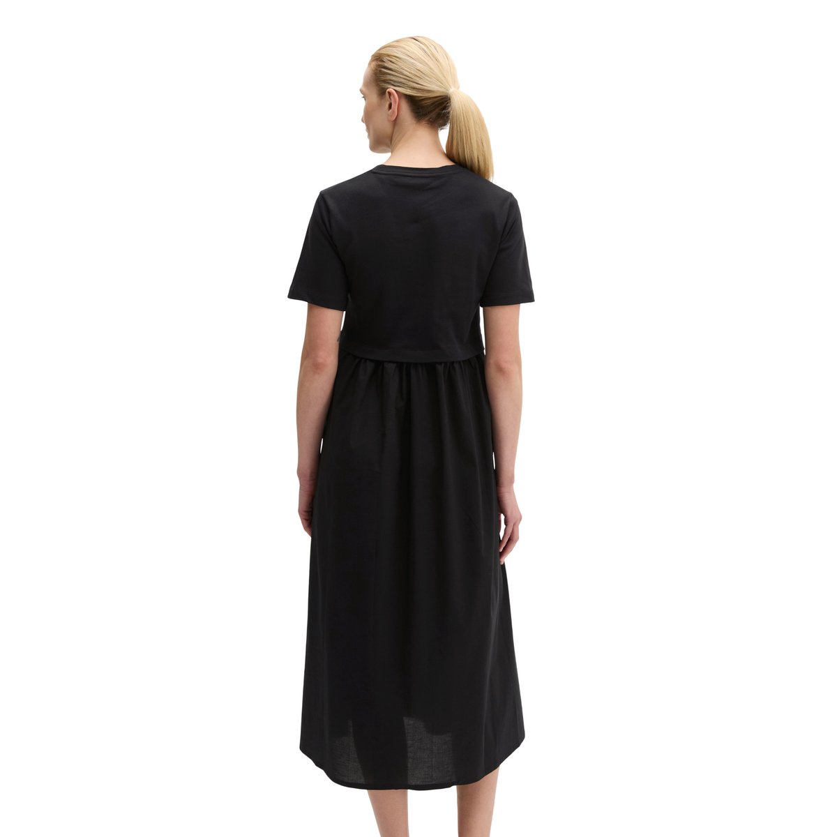 Robe regular en mélange de matériaux noir, MARC O'POLO