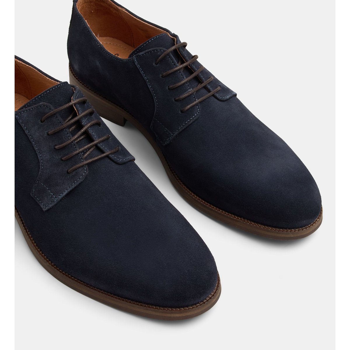 Derbies maxime en cuir lisse ou suède bleu nuit, COMPTOIR GL