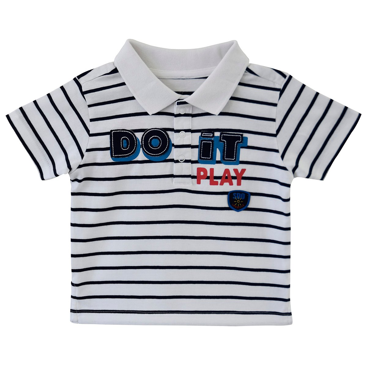 Polo garcon jersey 2/8 ans audran blanc, SUCRE D'ORGE