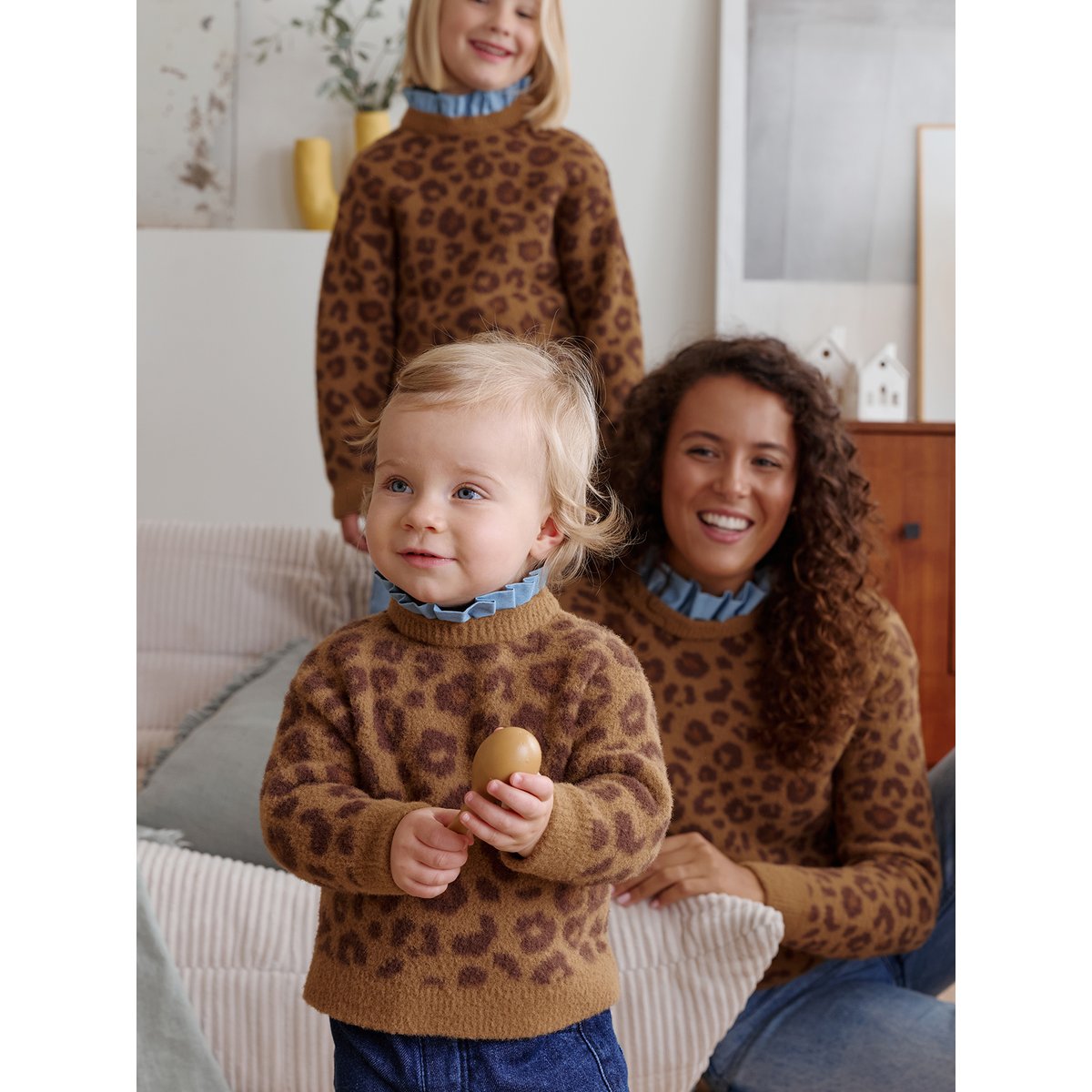 Pull bébé léopard capsule famille marron, VERTBAUDET