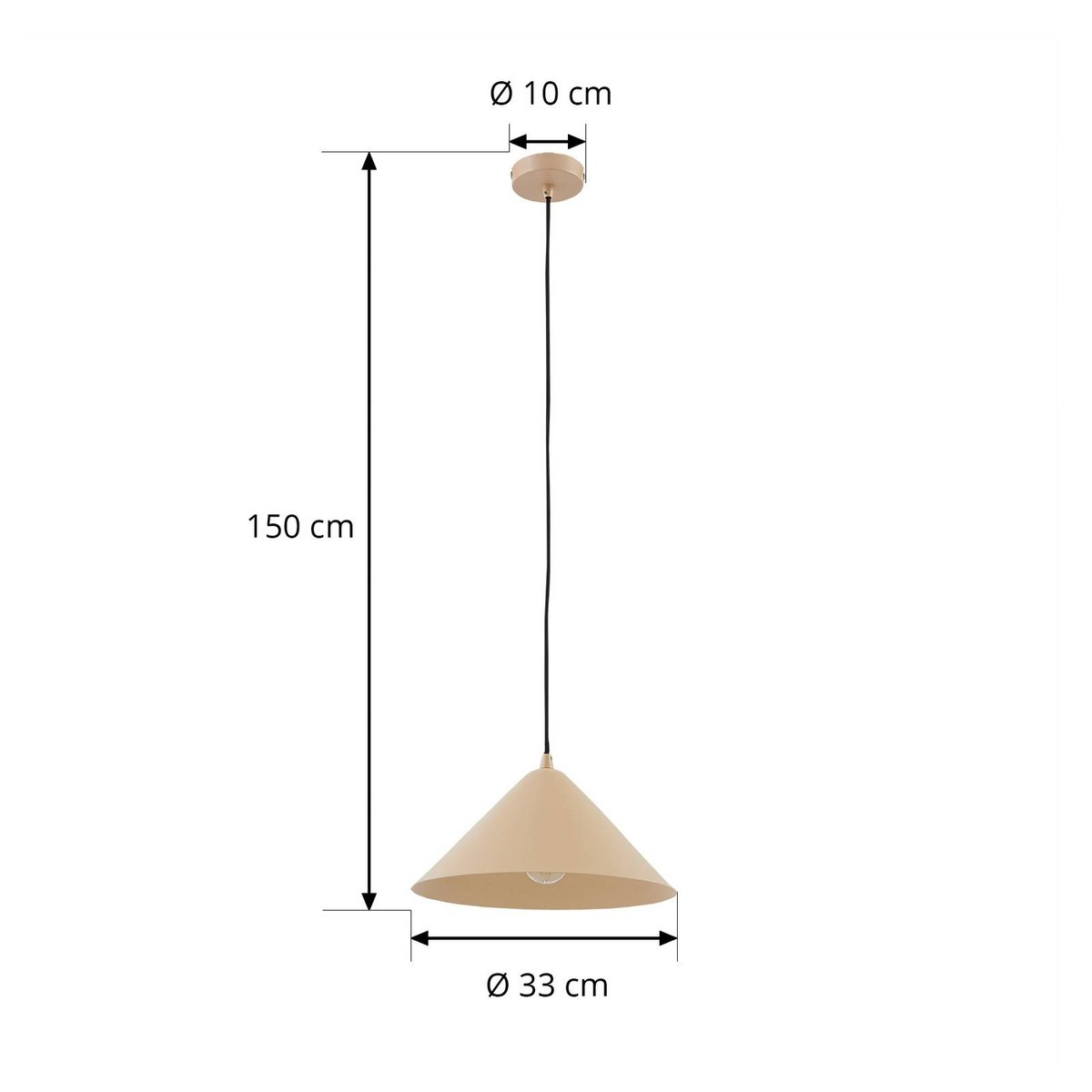 Suspension en métal moderne, Clarine beige, LINDBY