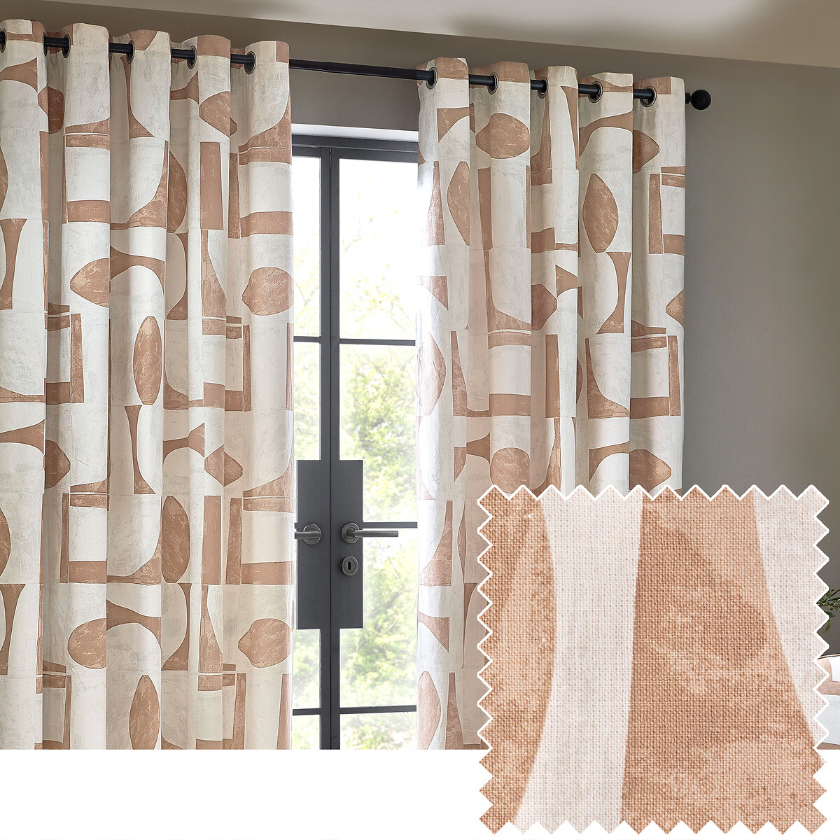 Carro Abstract Eyelet Curtains clay, HÖEM
