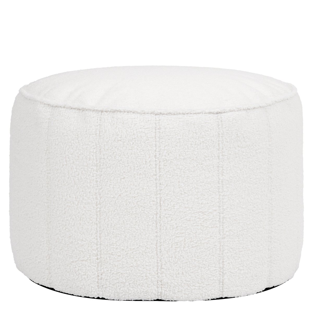 Pouf repose-pieds rond en bouclette Oeko-Tex® - MILANO ivoire, ICON