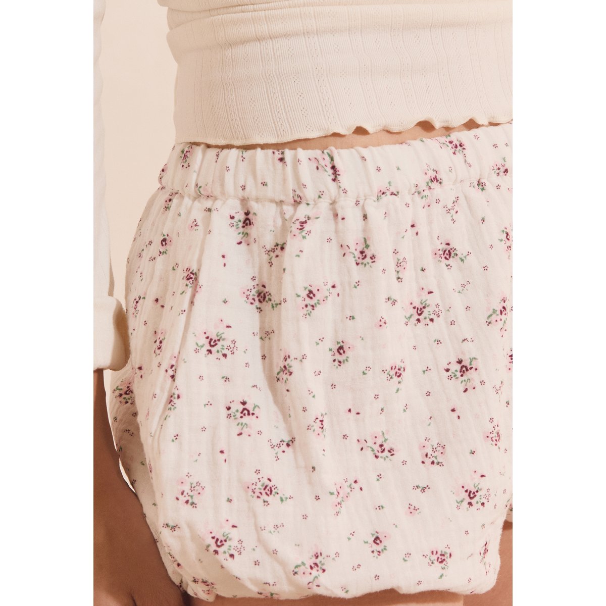 Short de pyjama à motifs en coton CLEA rose, ETAM
