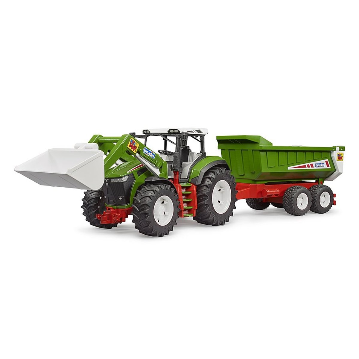 Roadmax tracteur avec chargeur avant et remorque basculante multicolore, BRUDER