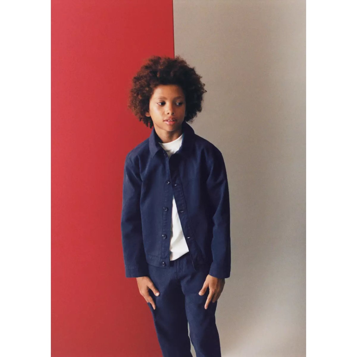 Blouson en jean bleu marine, MANGO KIDS