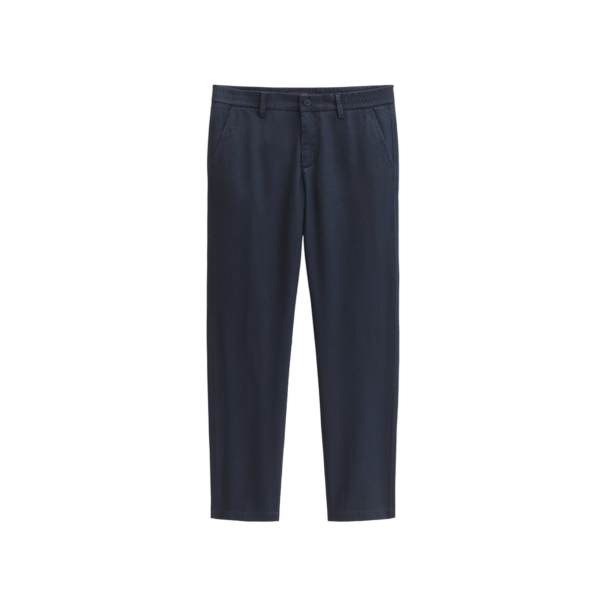 Pantalon de jogging chino Osby à coupe fuselée en mélange de TENCEL™ Lyocell et de lin bleu foncé, MARC O'POLO