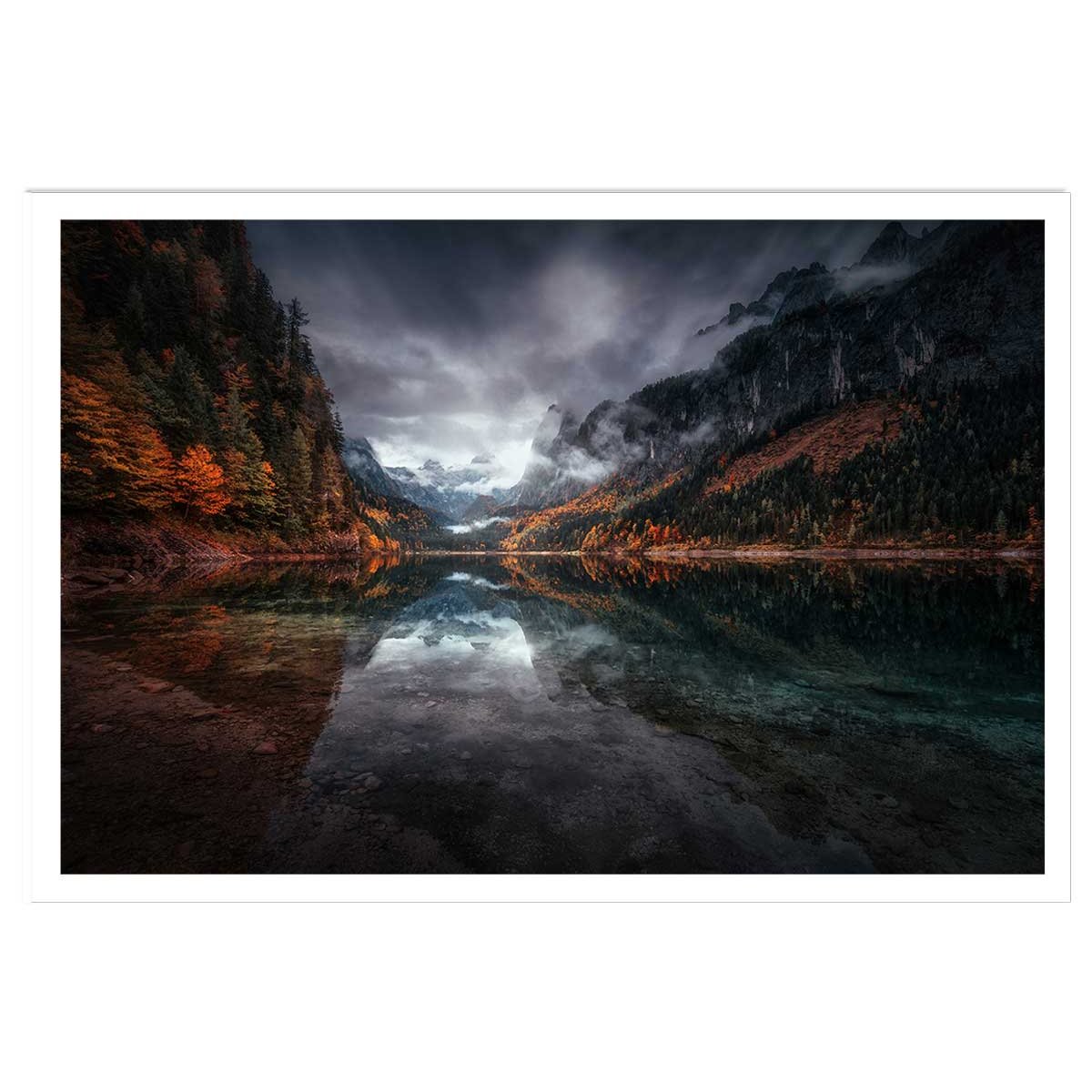 Affiche lacs en Autriche affiche seule, HEXOA