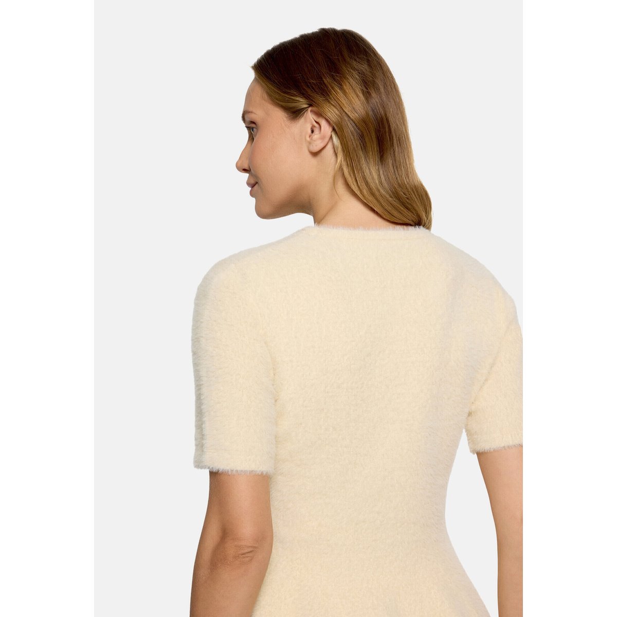 Pull-over en maille à encolure ronde champagne sorbet, VERA MONT