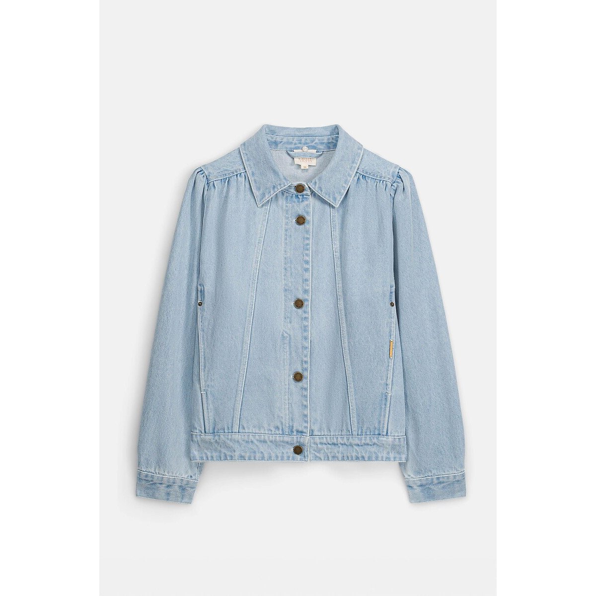 Veste en denim à col brodé amovible, HANNEA denim clair, LOUISE MISHA