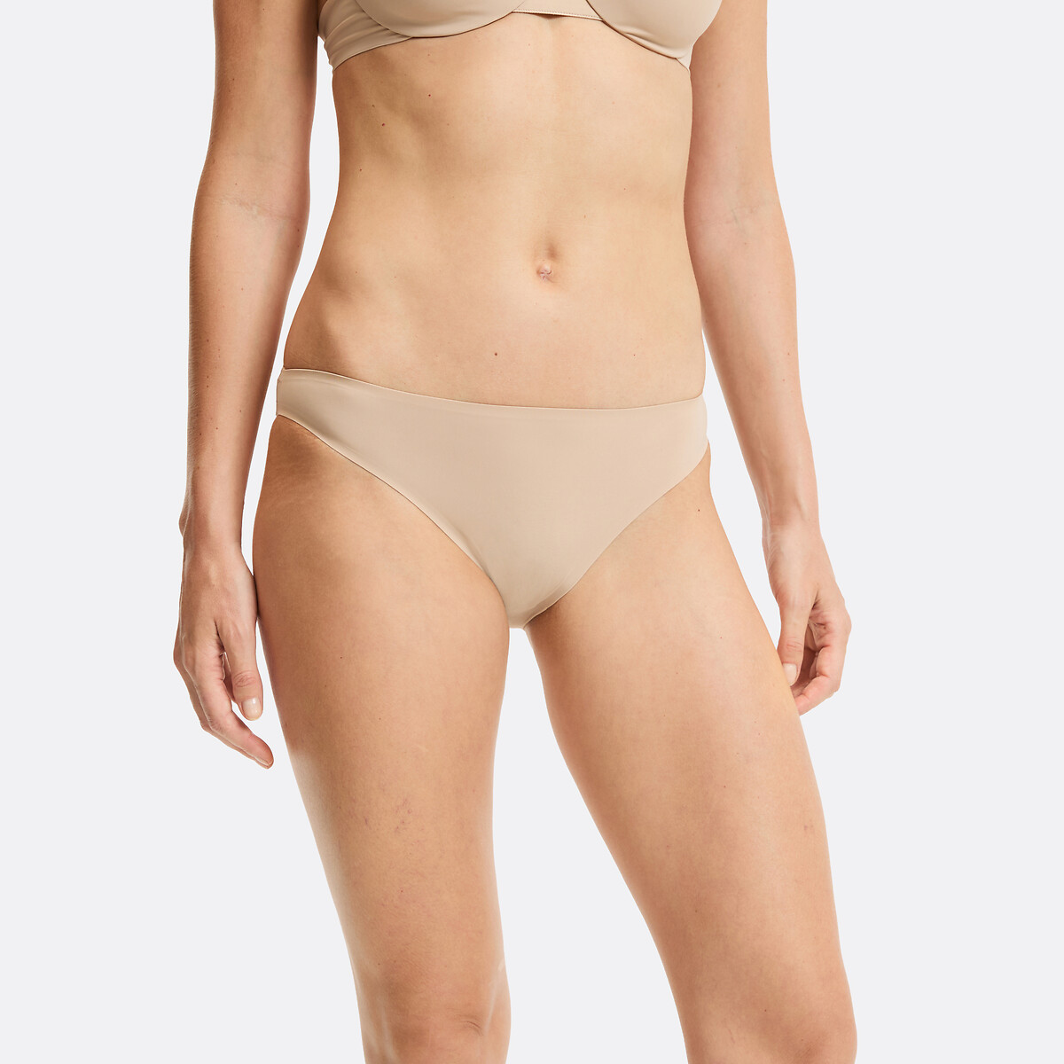 Pack of 2 Seamfree Microfibre Briefs skintone, LA REDOUTE COLLECTIONS