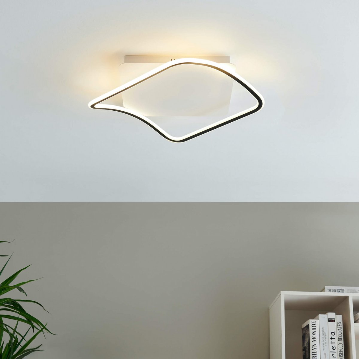Plafonner carré avec LED Intégrées - SYDAL noir et blanc, KOSILUM