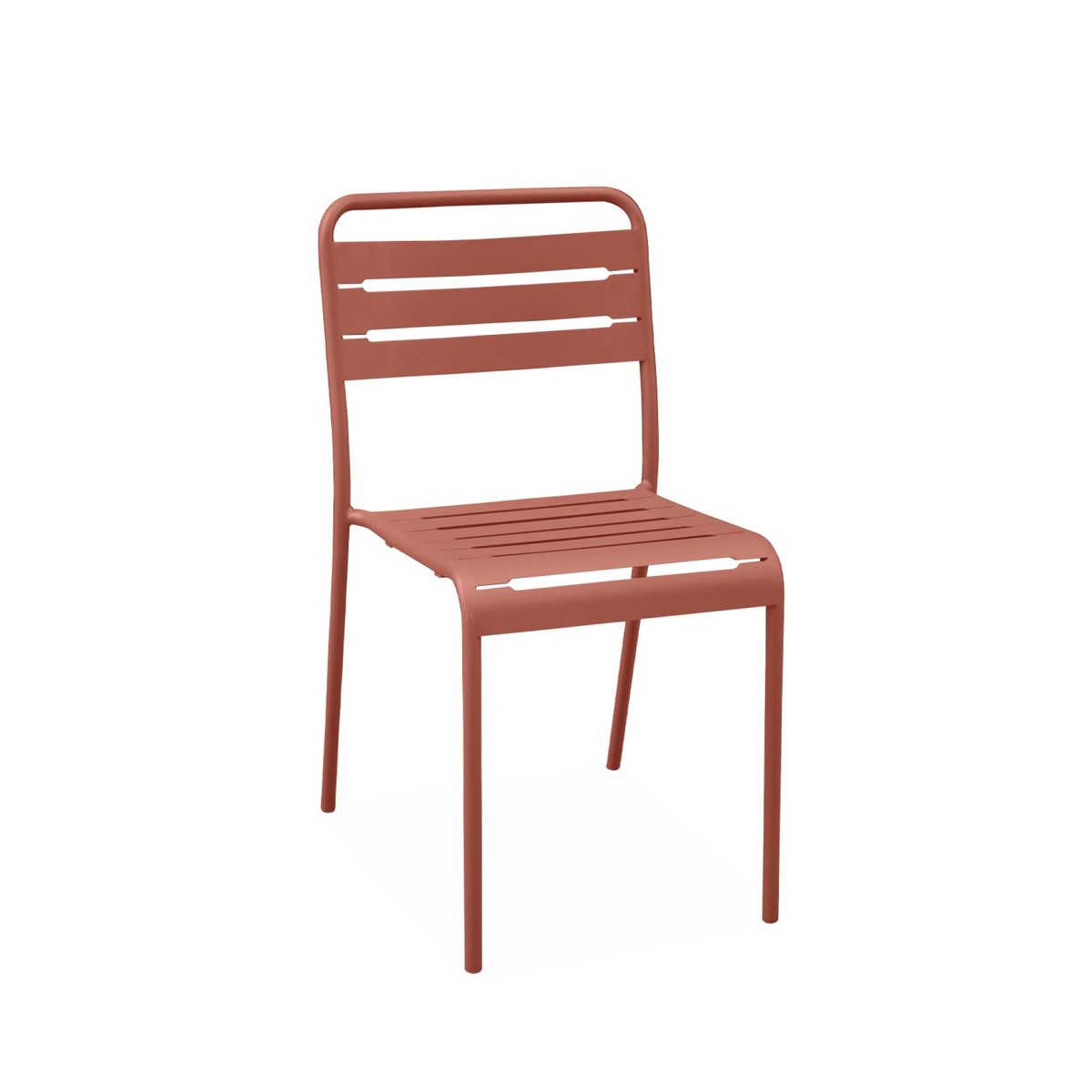 Table de jardin métal + 2 assises AMÉLIA terracotta, SWEEEK