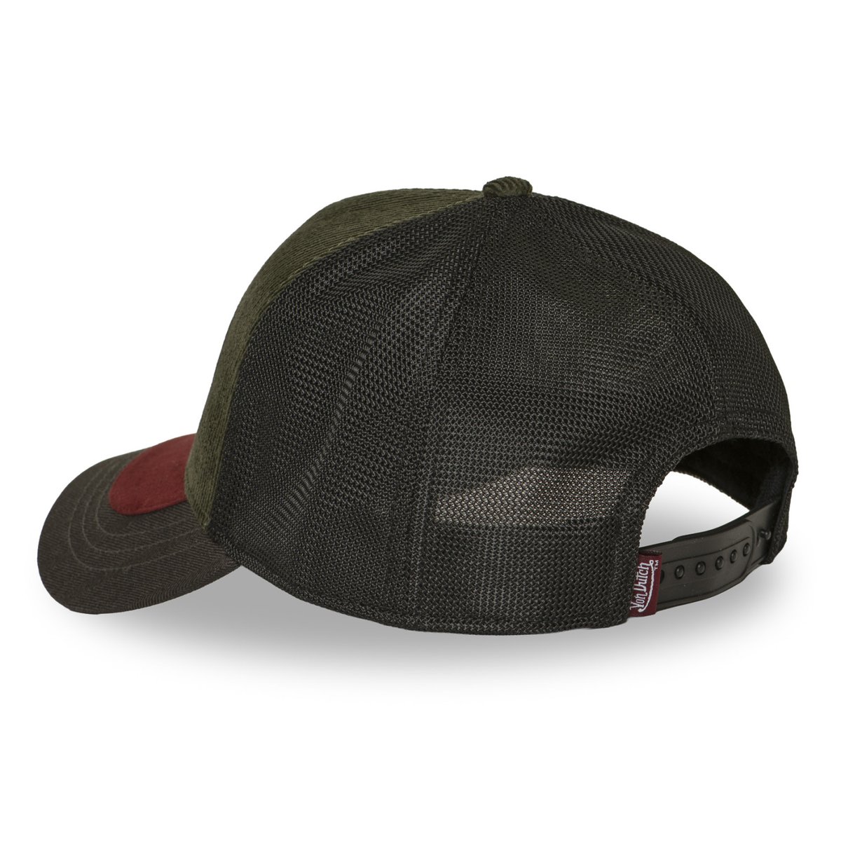 Casquette Trucker Shield kaki foncé/bordeaux/noir, VON DUTCH