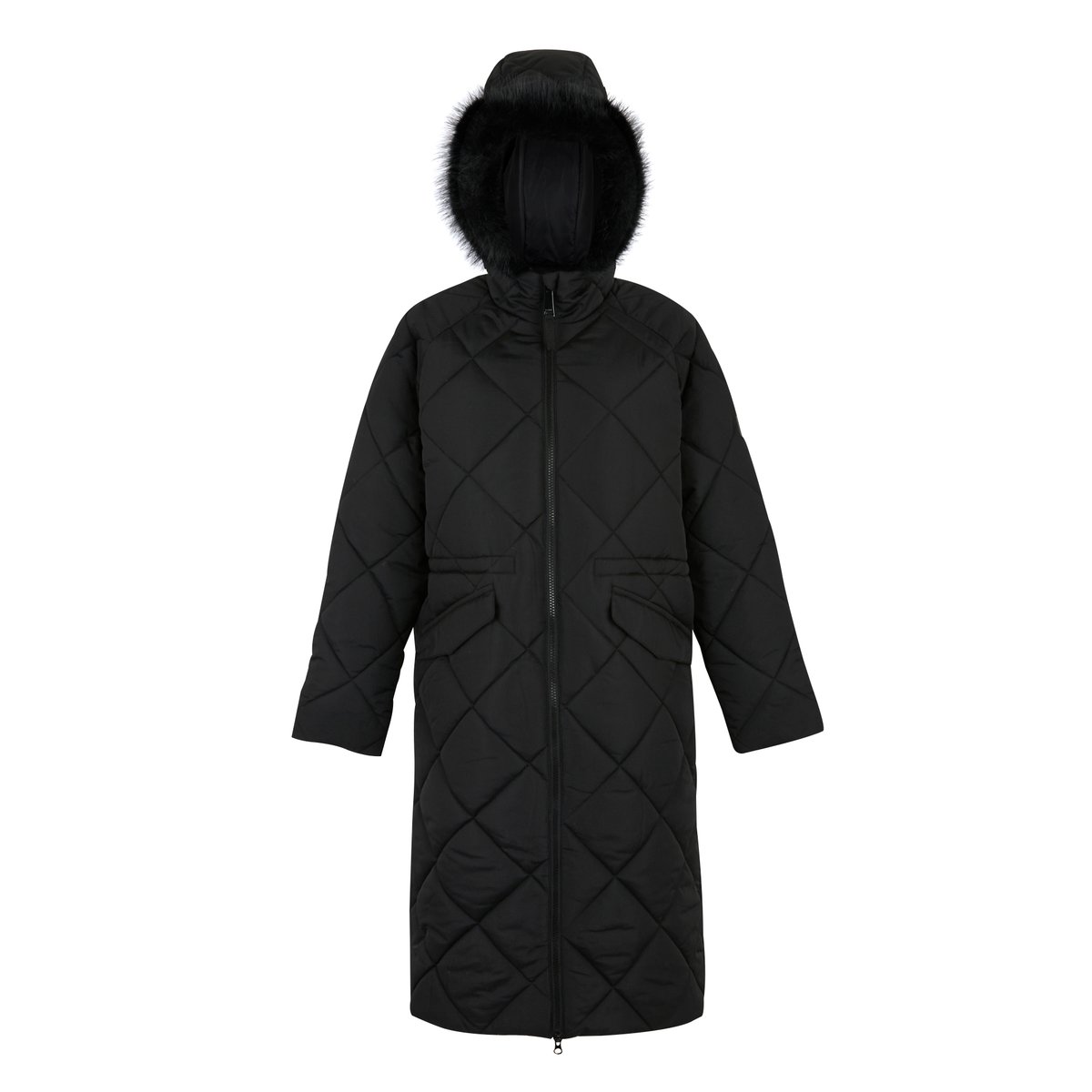 Veste longue matelassée à capuche FREYLA noir, REGATTA