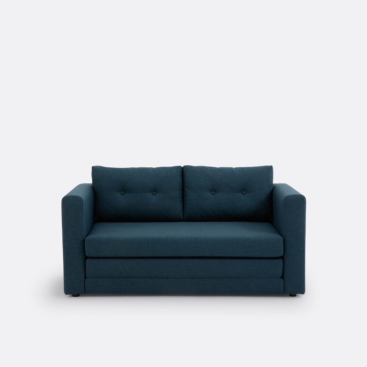 Canapé convertible, tissu texturé, 2 places, Udel bleu de prusse, SO'HOME