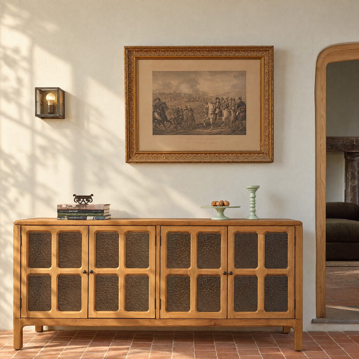 Buffet 4 portes en bois recyclé massif 180 cm VELDE naturel, BERAH GETAH