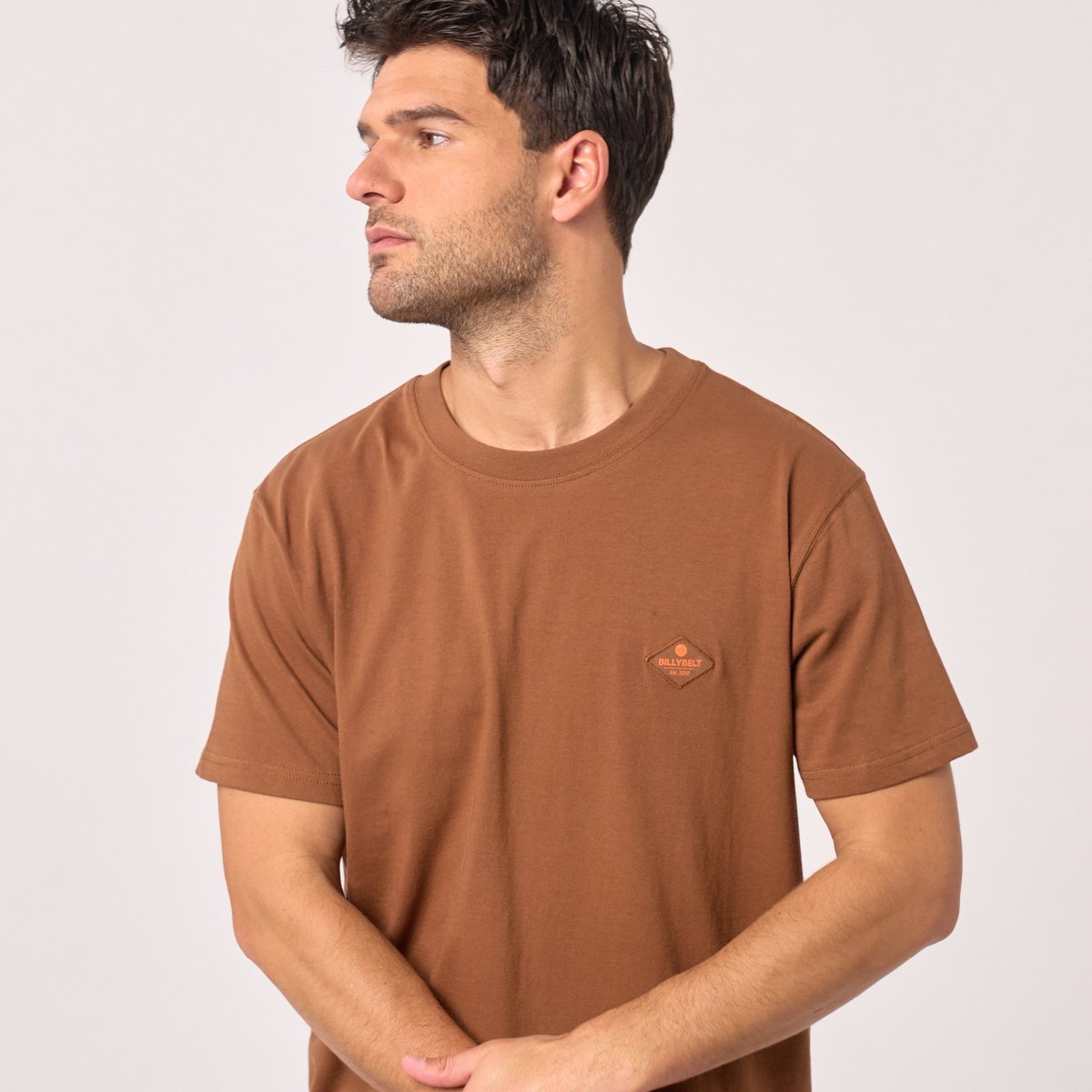 T-shirt en coton biologique ROADTRIP marron, BILLYBELT