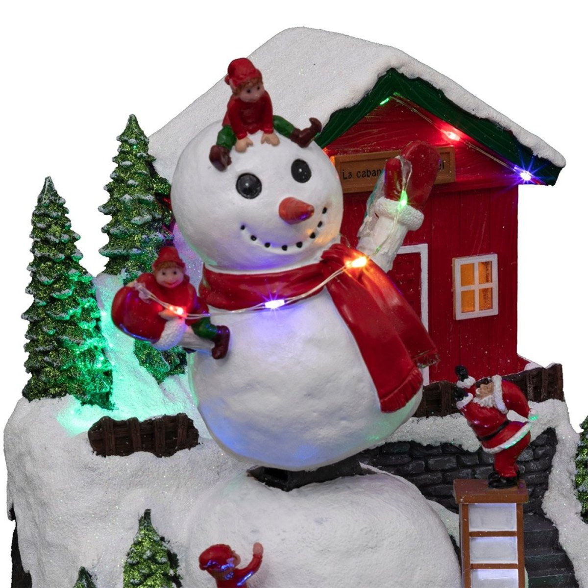 Village de Noël Bonhomme de neige 17 LED rouge, ATMOSPHERA