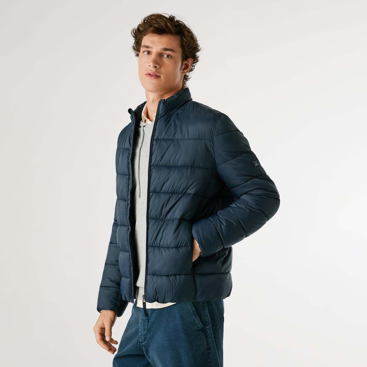 Doudoune Matelassée À Col Montant bleu, PEPE JEANS