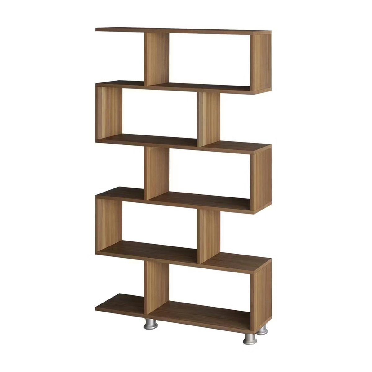 Etagère déstructurée effet bois de noyer - pieds métal JENA bois naturel, PIER IMPORT