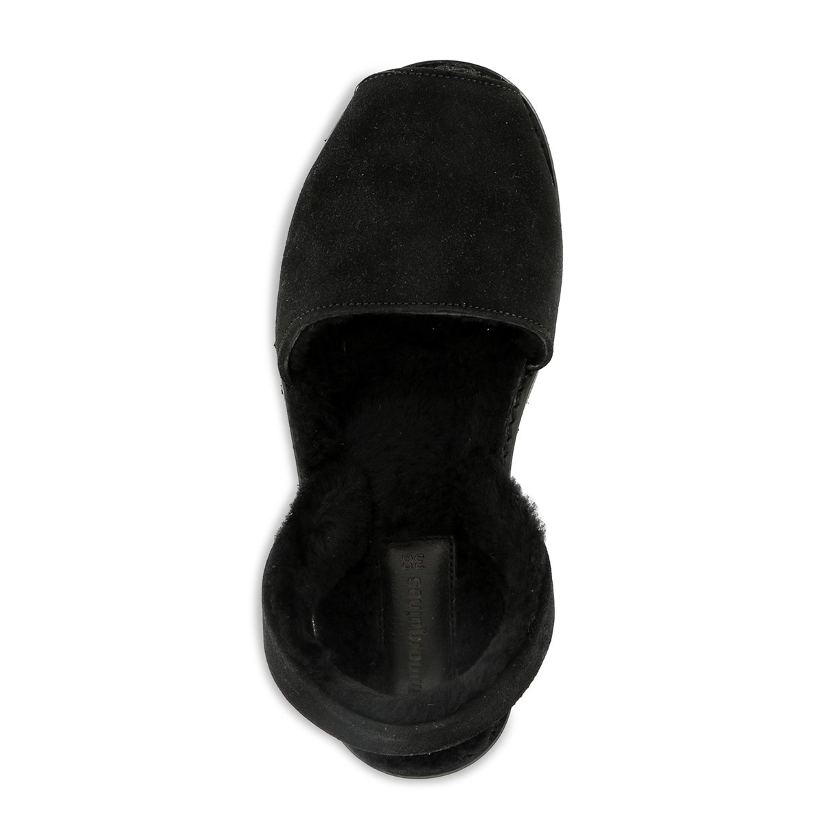 Sandales à bride en peau lainée AVARCA noir, MINORQUINES