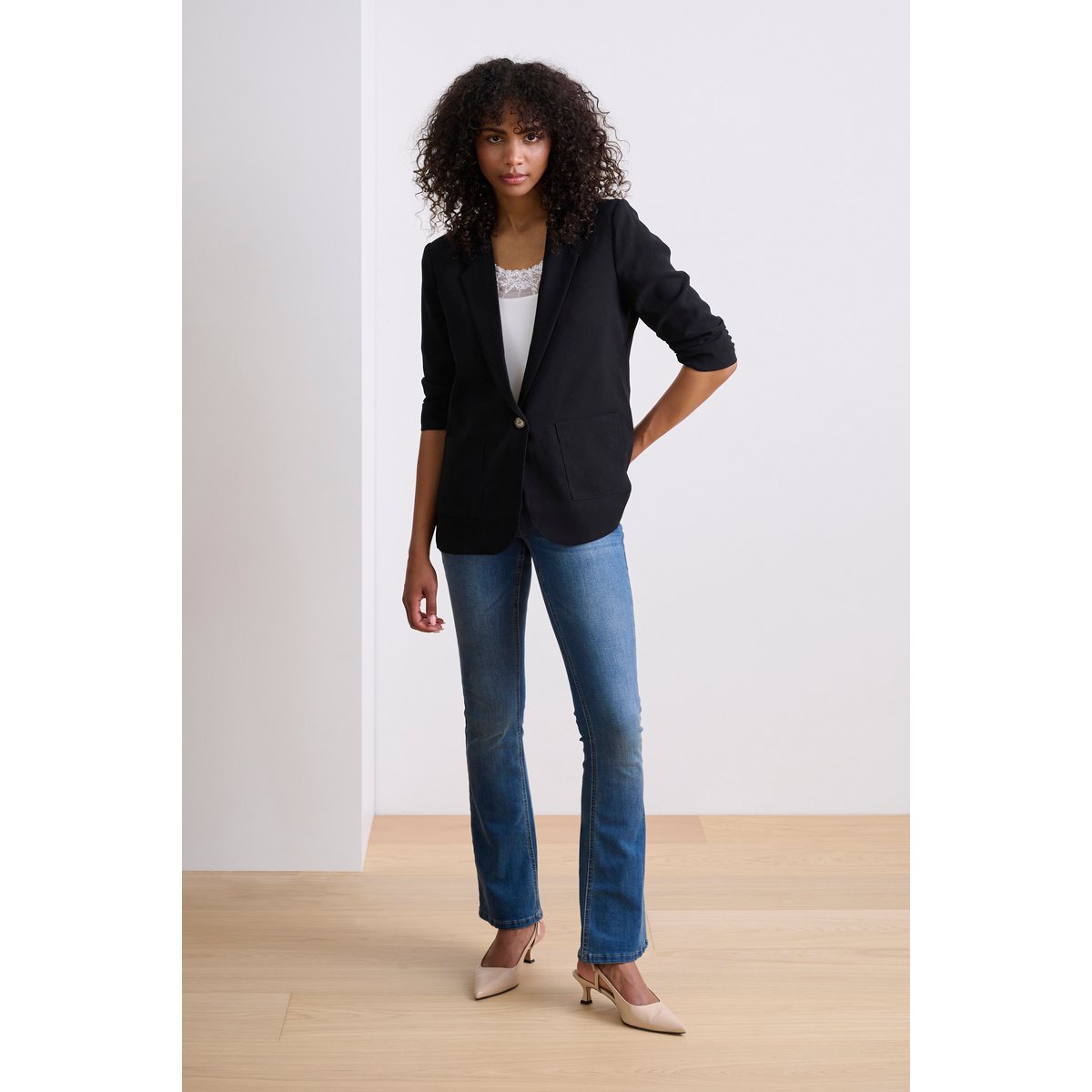 Blazer noir pitch black, CREAM