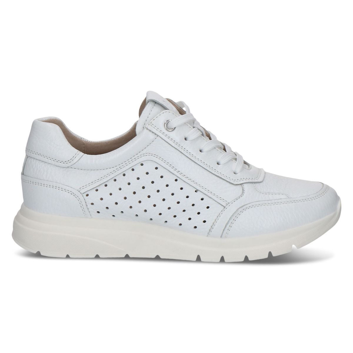 Basket en cuir blanc fauve, CAPRICE
