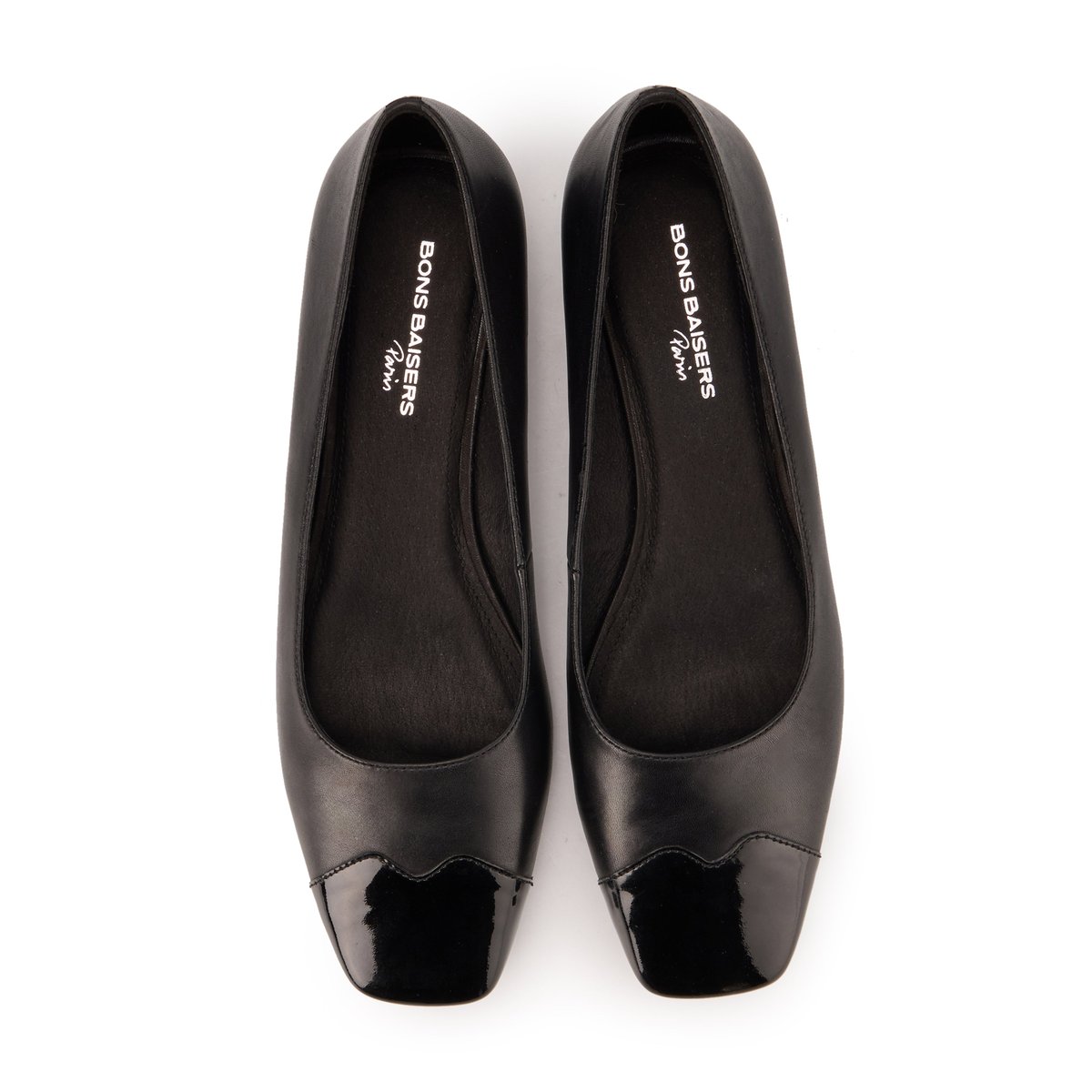 Ballerines Elisa Cuir Lisse noir, BONS BAISERS