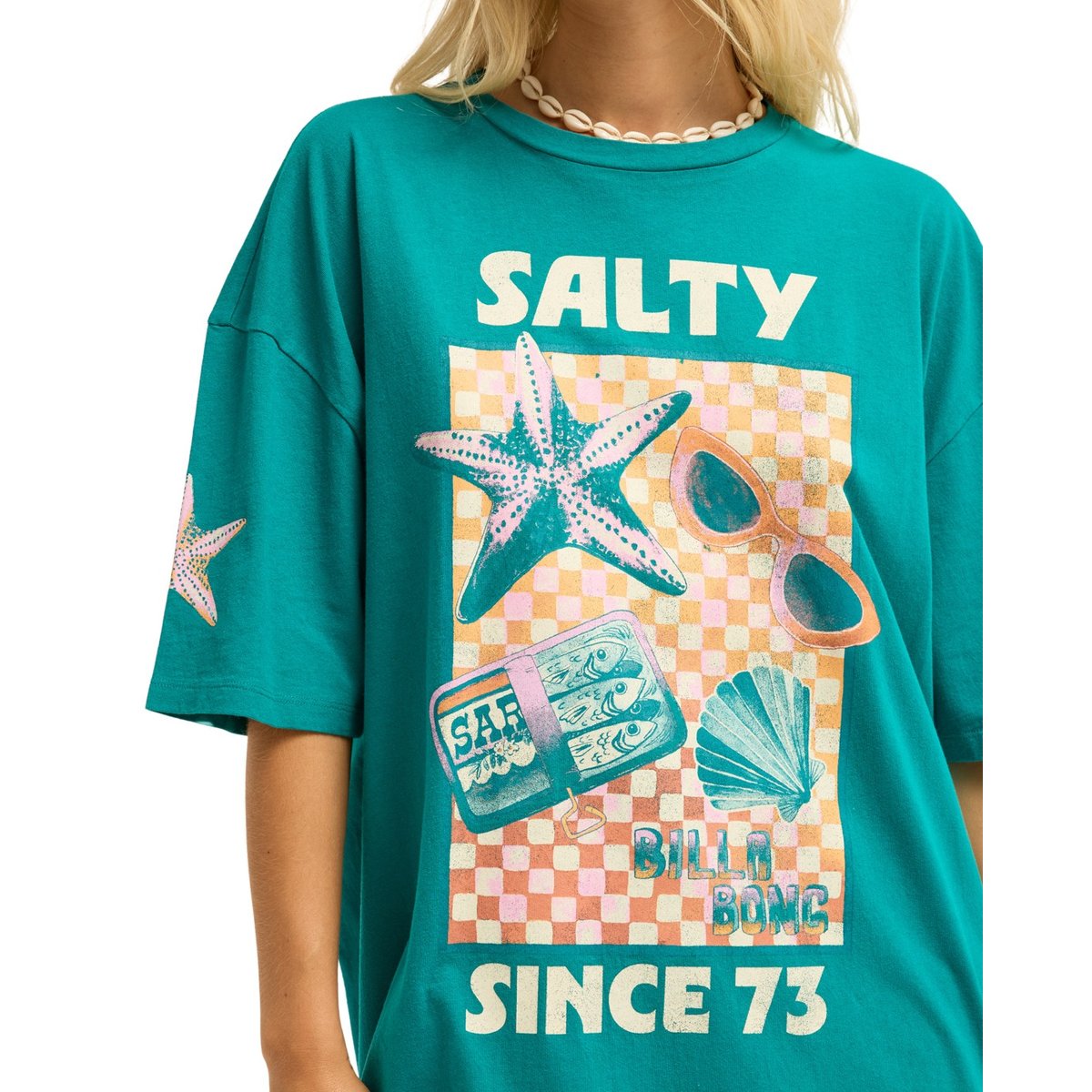 T-shirt oversize SALTY SINCE vert deep lagoon, BILLABONG