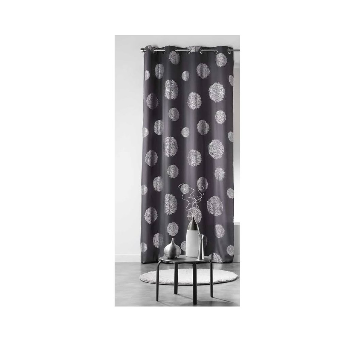Rideau a oeillets Argent Artifice gris_anthr, EDEN