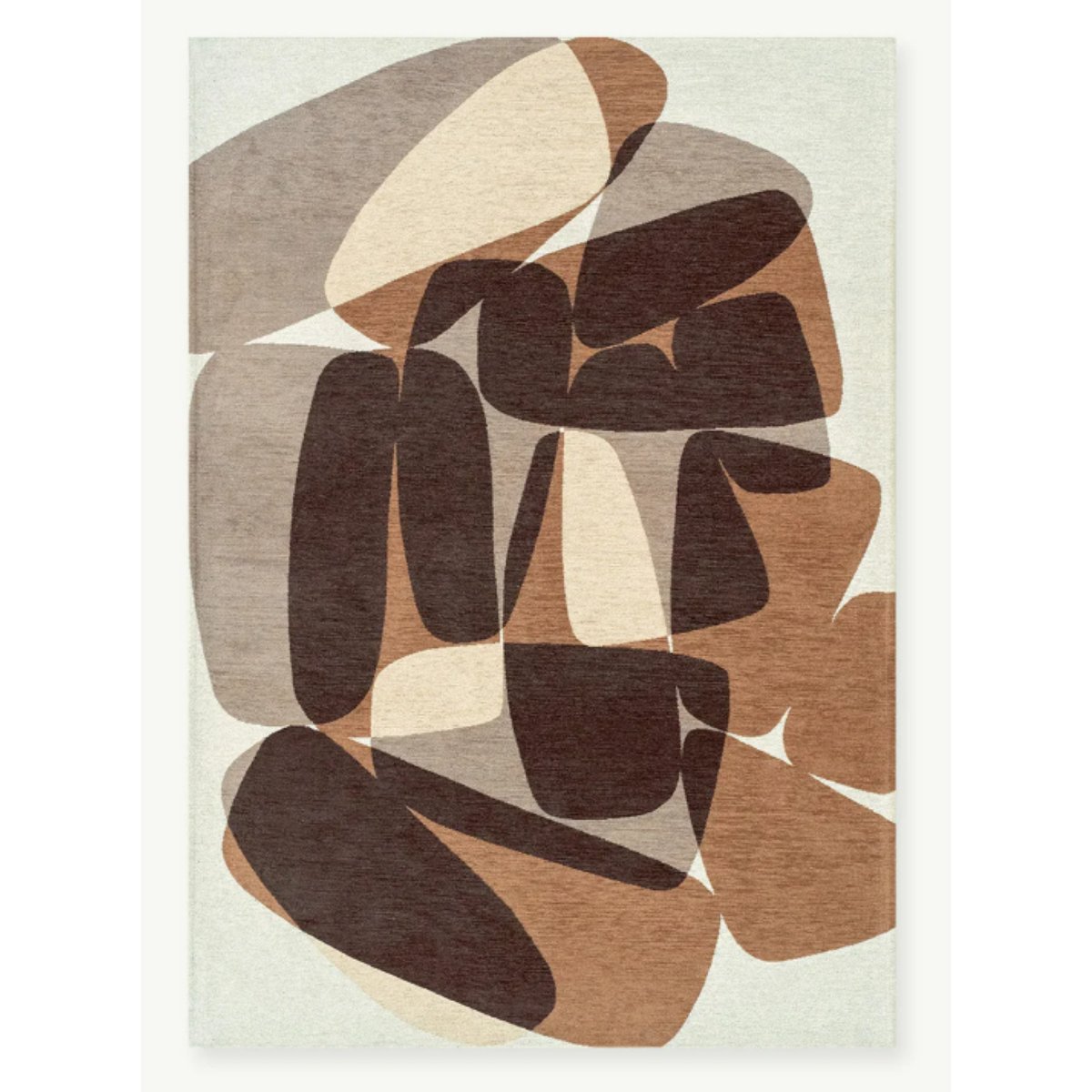 Tapis moderne tissé plat ROCKY marron, NOVATREND